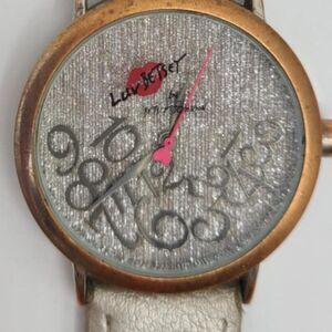 Betsey Johnson Falling for Watch Working Rose Gold Bezel Silver Band